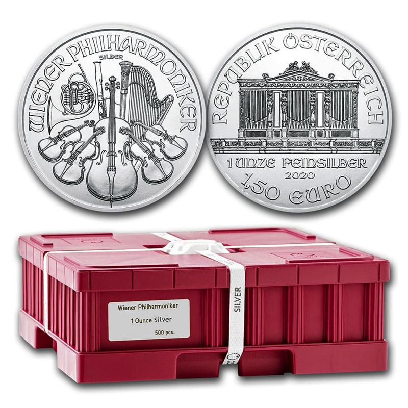 Boîte 500 onces Philharmonique (Autriche) argent