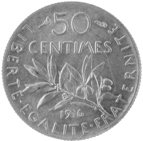 50 Centimes Semeuse (1897-1920) argent_verso