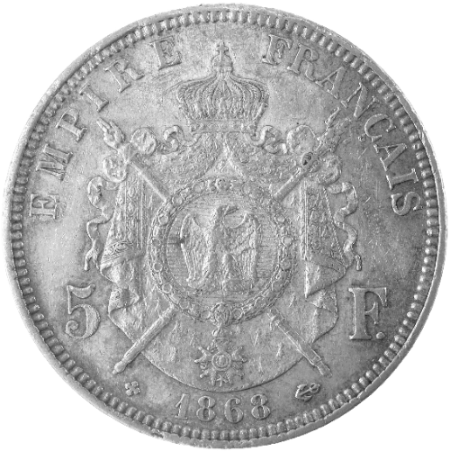 5 francs Ecus ( 1795 - 1889) argent_verso