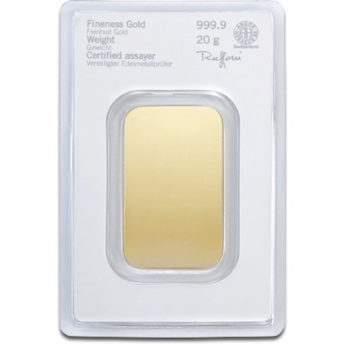 Lingotin 20gr Or sous conditionnement plastique_verso